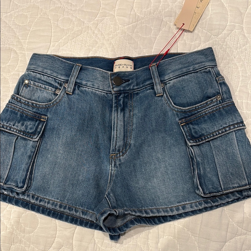 Alice + Olivia Blue Cargo Shorts
